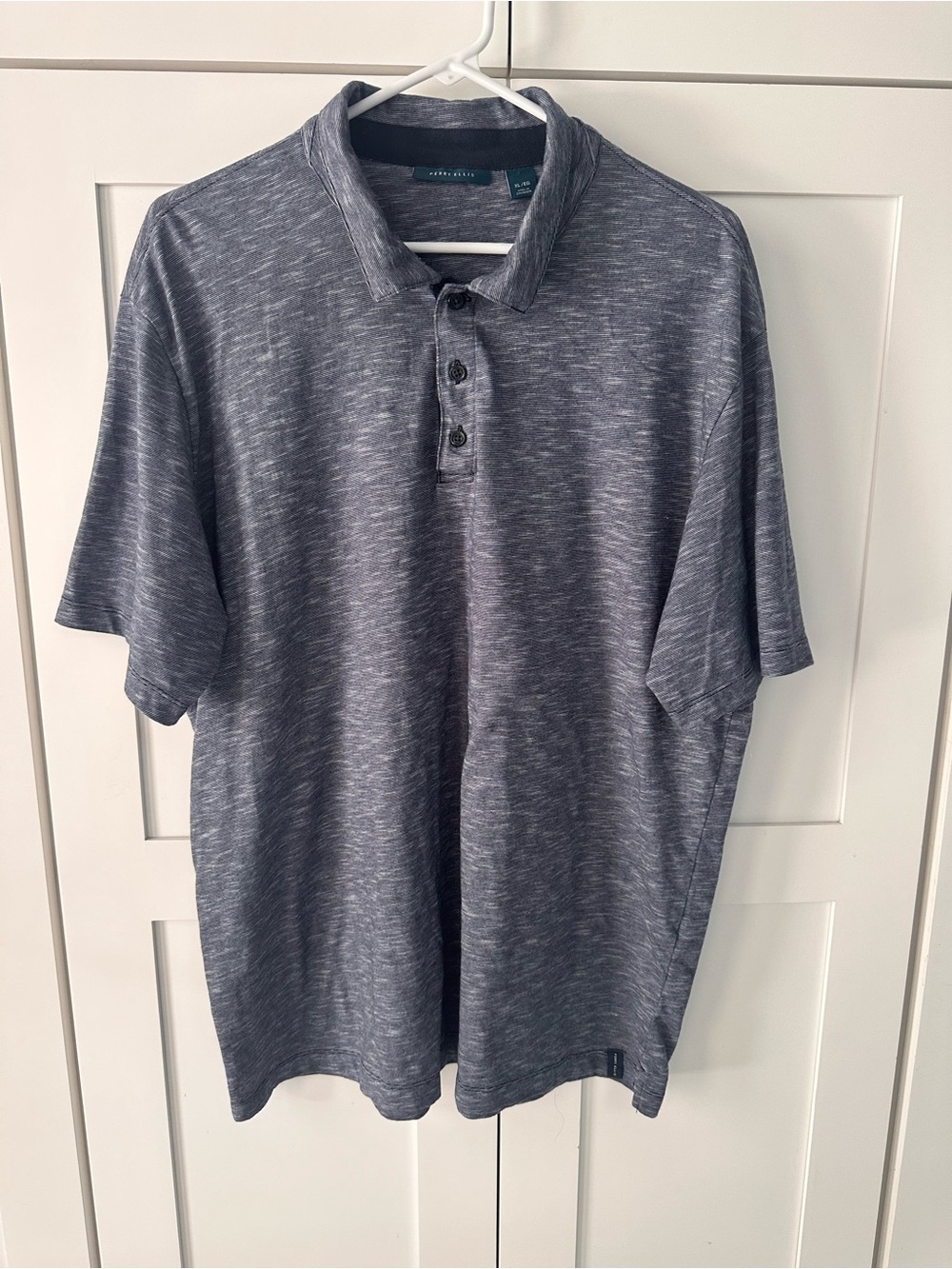 Perry Ellis Heathered Slate Blue Polo XL